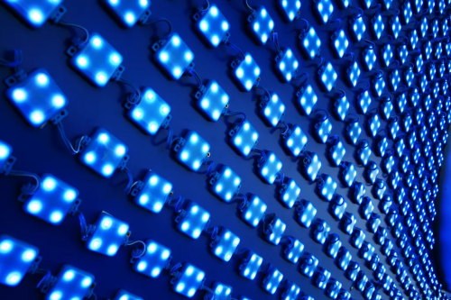 Lighting - Leds on blue background